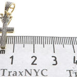 10K Gold Micro Pave Diamond Small Crowned Cross 63614 - Image 8