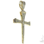 10K Gold Micro Pave Diamond Small Nail Cross Pendant 63616 - Image 2