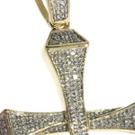 10K Gold Micro Pave Diamond Small Nail Cross Pendant 63616 - Image 3