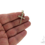 10K Gold Micro Pave Diamond Small Nail Cross Pendant 63616 - Image 5