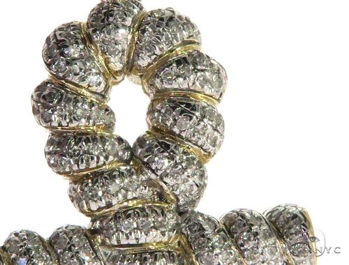 10K Gold Micro Pave Diamond Twisted Ankh Cross Crucifix, photo 3 of 7