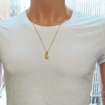 10K Yellow Gold Praying Hands Charm 24 Inches Cuban Link Chain Set 61819 - Image 6