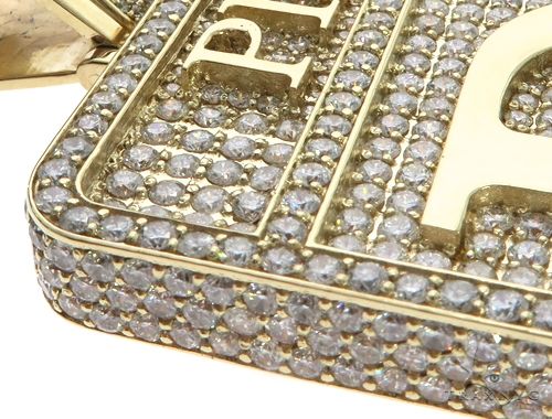 10K Yellow Gold Prong Diamond Custom Made Pie Flippa Pendant 63529 - Image 12