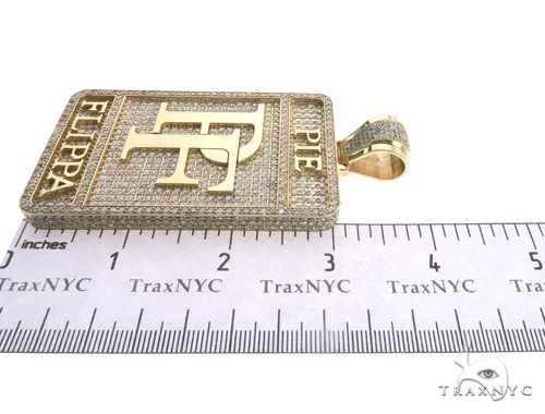 10K Yellow Gold Prong Diamond Custom Made Pie Flippa Pendant 63529 - Image 14