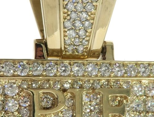 10K Yellow Gold Prong Diamond Custom Made Pie Flippa Pendant 63529 - Image 3