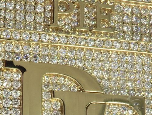 10K Yellow Gold Prong Diamond Custom Made Pie Flippa Pendant 63529 - Image 4