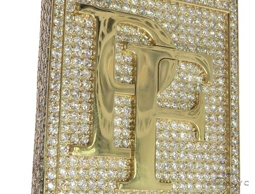 10K Yellow Gold Prong Diamond Custom Made Pie Flippa Pendant 63529 - Image 5