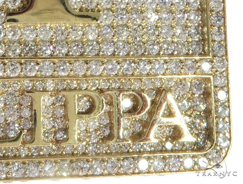 10K Yellow Gold Prong Diamond Custom Made Pie Flippa Pendant 63529 - Image 8