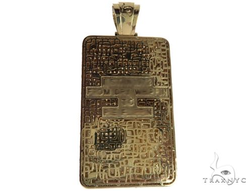 10K Yellow Gold Prong Diamond Custom Made Pie Flippa Pendant 63529 - Image 9