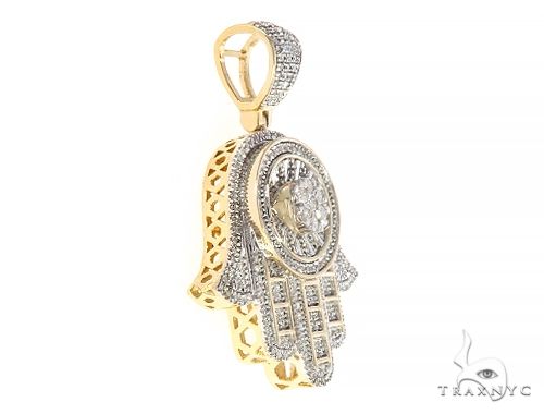 10K Gold Prong Diamond Mighty Eye of Providence Pendant 65322 - Image 2