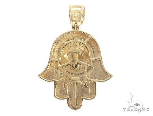 10K Gold Prong Diamond Mighty Eye of Providence Pendant 65322 - Image 3