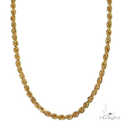 10k Yellow Gold Hollow Rope Link Chain 22 Inches 2mm 57275 - Image 1