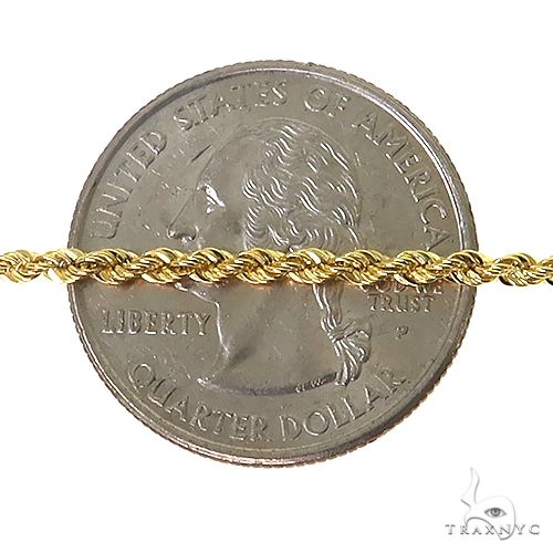 10k Yellow Gold Hollow Rope Link Chain 22 Inches 2mm 57275 - Image 6