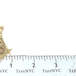 10K Yellow Gold Square and Compasses Masonic Instruments Charm Pendant 61782 - Image 6