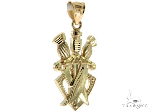 10K Gold Three Daggers Pendant, photo 2 of 7