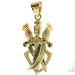 10K Gold Three Daggers Pendant 57100 - Image 3