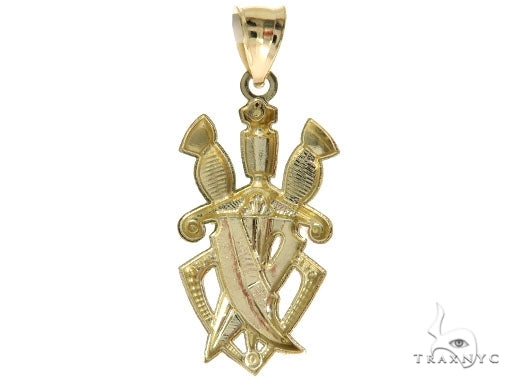 10K Gold Three Daggers Pendant 57100 - Image 4