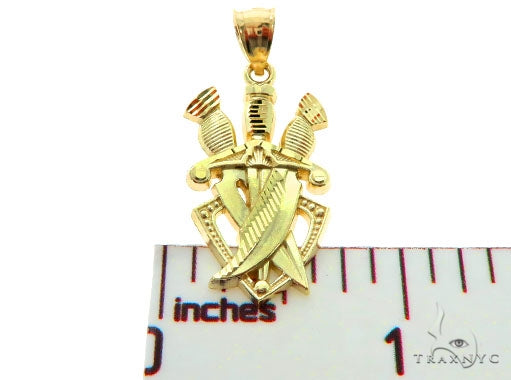 10K Gold Three Daggers Pendant 57100 - Image 6