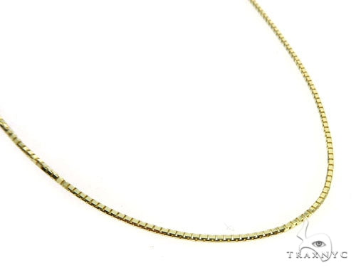 10K Yellow Gold Tooth Pendant Box Link Chain Set 57226 - Image 10