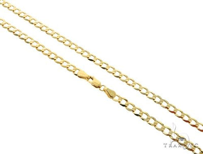 10k Yellow Gold Curb Link Chain 22 Inches 4mm 63790 - Image 1