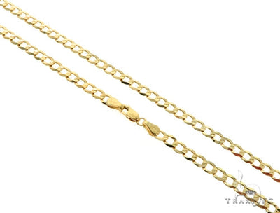 10K Yellow Gold Solid Curb Chain 4mm