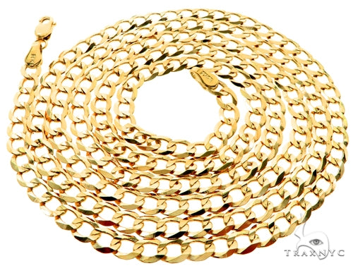 10k Yellow Gold  Curb Link Chain 26 Inches 4mm   57243 - Image 4