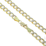 10k Yellow Gold Pave Hollow Curb Link Chain 18 Inches 5mm 57607 - Image 1