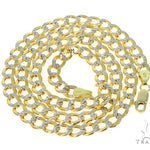 10k Yellow Gold Pave Hollow Curb Link Chain 18 Inches 5mm 57607 - Image 3