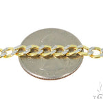 10k Yellow Gold Pave Hollow Curb Link Chain 18 Inches 5mm 57607 - Image 4