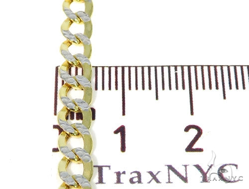 10k Yellow Gold Pave Hollow Curb Link Chain 18 Inches 5mm 57607 - Image 5