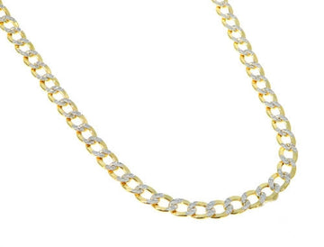 10K Yellow Gold Pave Hollow Curb Chain 4.5mm 57613