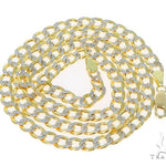 10K Yellow Gold Pave Hollow Curb Link Chain 24 Inches 4.5mm 57613 - Image 2