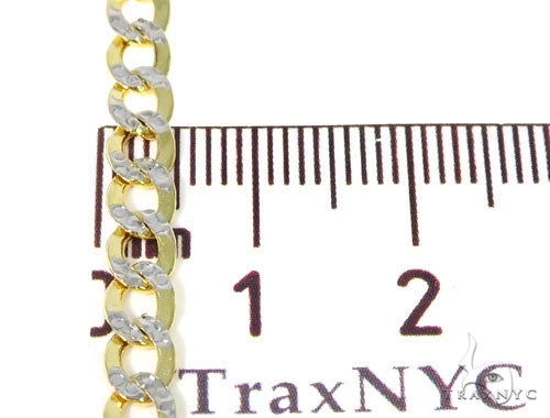 10K Yellow Gold Pave Hollow Curb Link Chain 24 Inches 4.5mm 57613 - Image 4