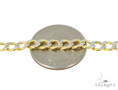 10k Yellow Gold Hollow Cuban Link Diamond Cut Chain 24 Inches 4.8mm   57609, photo 4 of 5