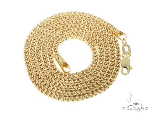 10k Yellow gold Hollow Franco Link Chain 2mm  20 Inches   57649 - Image 4