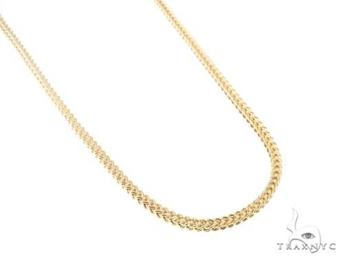 10K yellow gold hollow Franco link chain, 20 inches long, 3.5mm thickness, men's style
