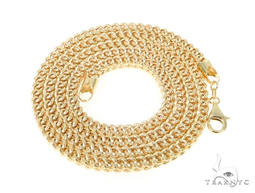 10k Yellow gold Hollow Franco Link Chain 30 Inches 4mm   57639 - Image 4