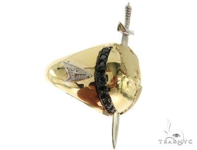 10KY Prong Black Diamond Sword Earth Ring 57222 - Image 1