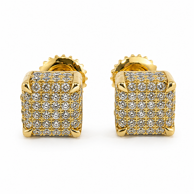 10K Gold Cube Earrings 15558