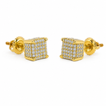 10K Gold Cube Earrings 15558