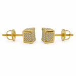 10K Gold Cube Earrings 15558