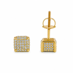 10K Gold Cube Earrings 15558