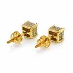 10K Gold Cube Earrings 15558
