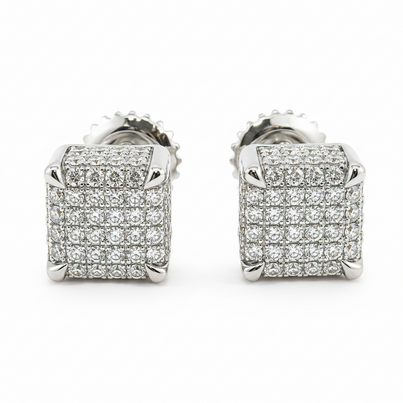 10K Gold Cube Earrings 15558