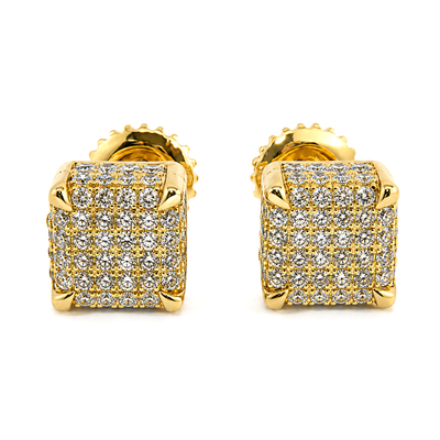 10K Gold Cube Earrings 15558