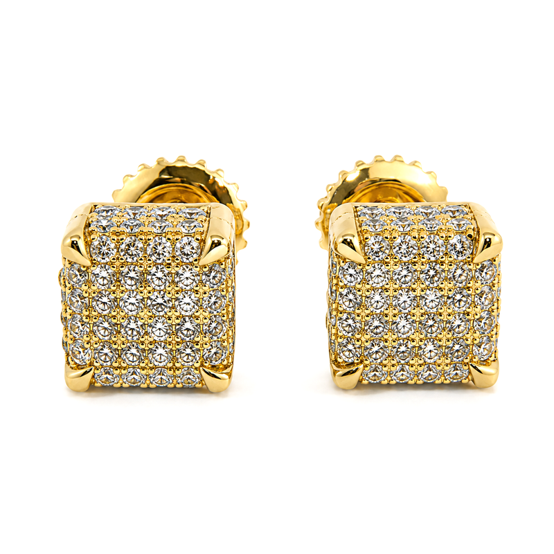 10K Gold Cube Earrings 15558