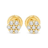10K Gold Floral Radiance Diamond Earrings 65276