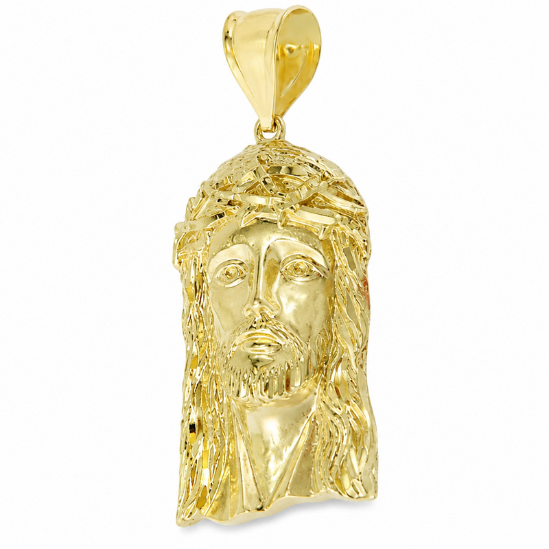 10K Gold Jesus Pendant, view 4
