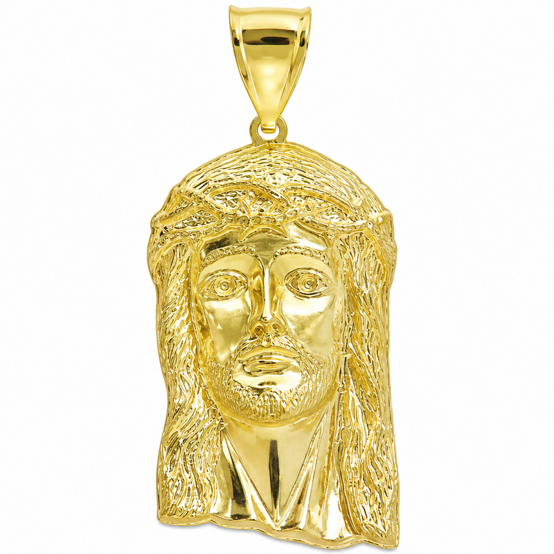 10K Gold Jesus Pendant, view 6