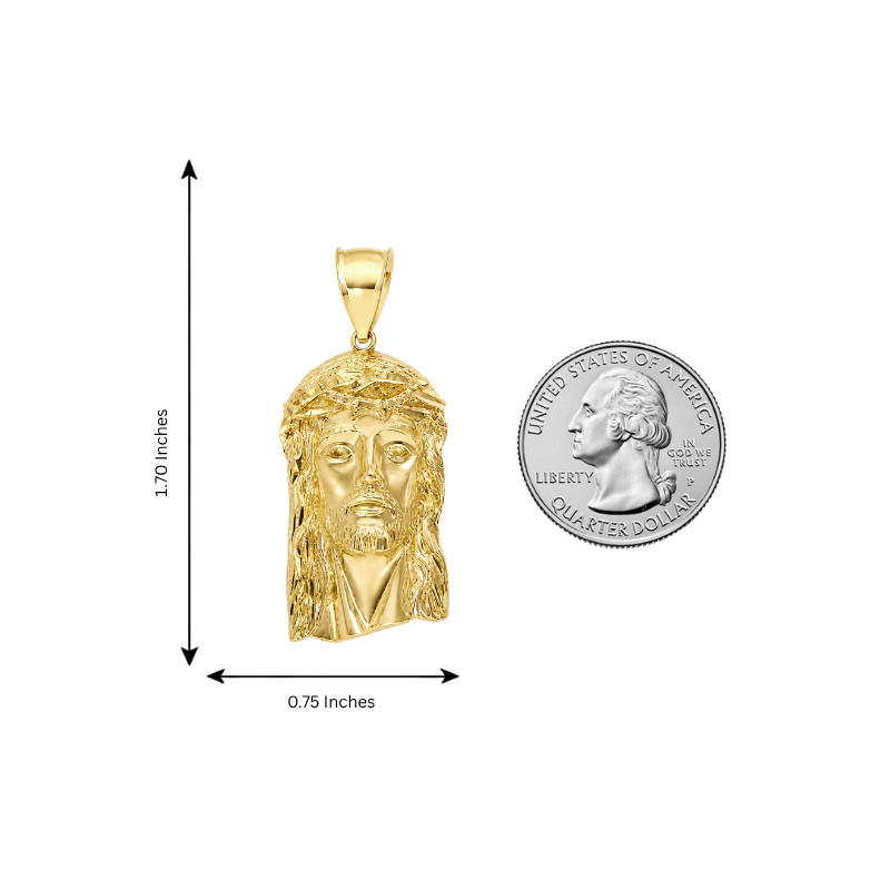 10K Gold Jesus Pendant, view 9